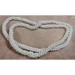 BUNDLE ONLY Classic‎ Vintage Beads Beaded Necklace 34" Long Faux Pearl Heavy